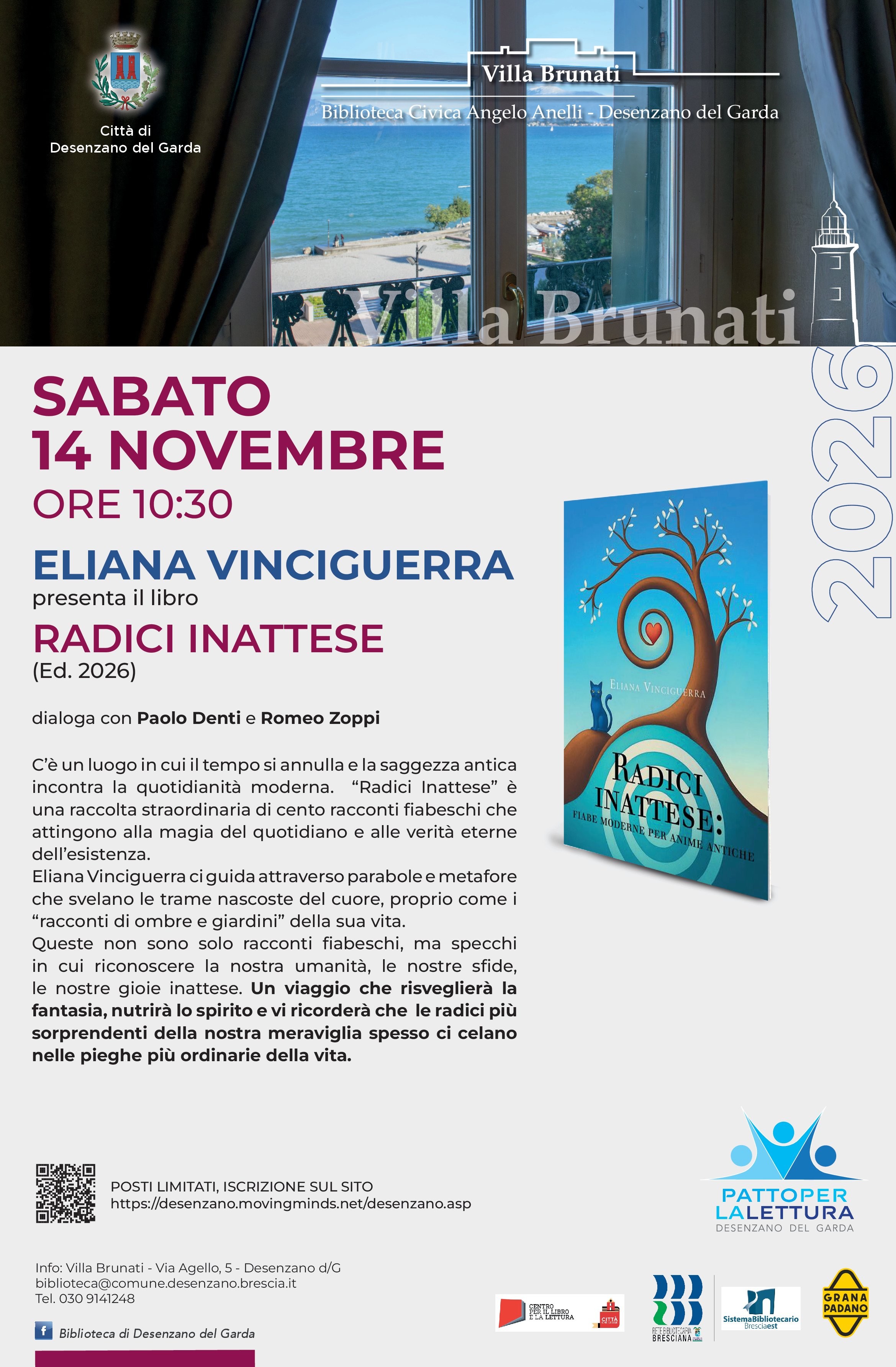 Sabato 14 novembre, ore10:30 Eliana Vinciguerra presenta il libro RADICI INATTESE